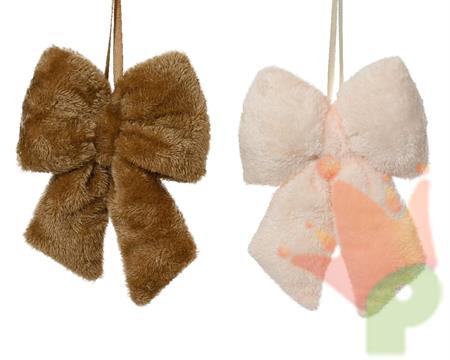 FIOCCO IN PELLICCIA ARTIFICIALE MARRONE / ROSA 23X17X5CM 1 PZ AS