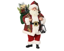 BABBO NATALE IN PLASTICA CON LANTERNA E SACCO H. 38 CM