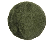TAPPETO ROTONDO IN PELLICCIA SINTETICA VERDE 38XH.2,5 CM