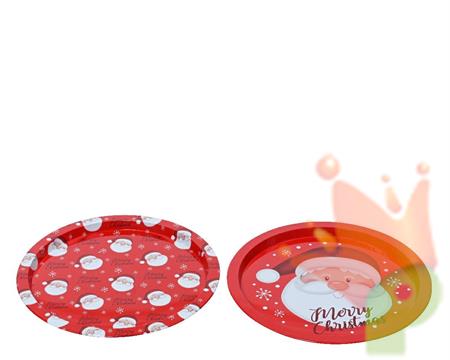 VASSOIO TONDO NATALIZIO DECORO BABBO NATALE 32 CM 1 PZ ASSORTITO