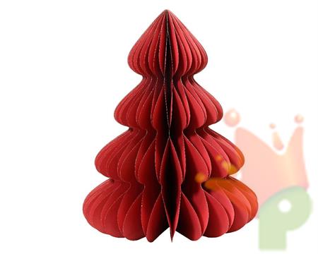 ALBERO DI NATALE  ROSSO GLITTER IN CARTA NIDO D'APE H.90X72CM