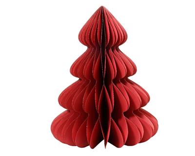 ALBERO DI NATALE  ROSSO GLITTER IN CARTA NIDO D'APE H.90X72CM