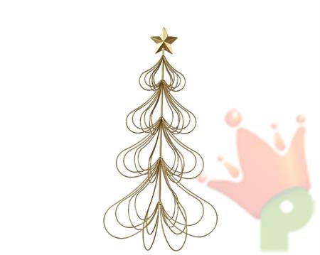 ALBERO DI NATALE IN METALLO CON STELLA ORO 58X27,5X32CM