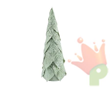 ALBERO DI NATALE DI FOGLIE VERDE GLITTER H.34X11 CM