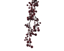 GHIRLANDA DI BACCHE BORDEAUX GLITTER 130 CM