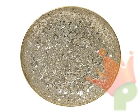 PIATTO DECORATIVO ORO E ARGENTO 29XH.3 CM