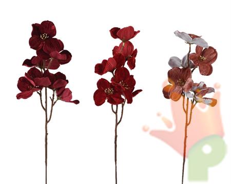 RAMO CON FIORI ROSSI / BORDEAUX H.60 CM ASSORTITO