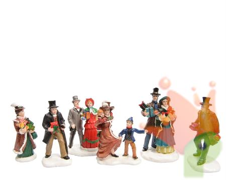 FIGURE IN POLIRESINA SHOPPING NATALIZIO 6 PZ H.7 CM