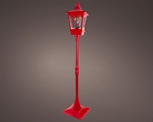 LANTERNA ROSSA LUMINOSA CON  BABBO NATALE  E NEVE IN MOVIMENTO H