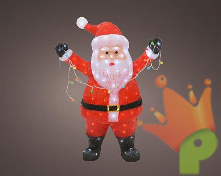 BABBO NATALE LUMINOSO IN ACRILICO LED EFFETTO LAMPEGGIANTE H.88X