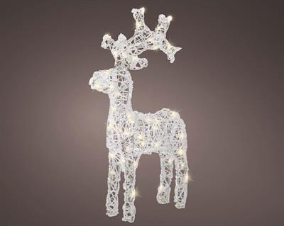 RENNA LUMINOSA IN ACRILICO MORBIDO 50 LED BIANCO CALDO H.61X36,5