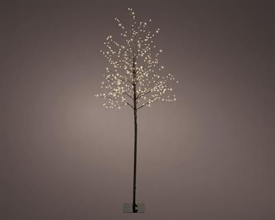 ALBERO NERO LUMINOSO IN PVC 480 MICROLED BIANCO CALDO H. 150 CM