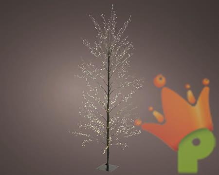 ALBERO NERO LUMINOSO IN PVC 1350 MICROLED BIANCO CALDO H.150 CM