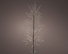 ALBERO NERO LUMINOSO IN PVC 1350 MICROLED BIANCO CALDO H.150 CM