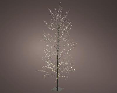 ALBERO NERO LUMINOSO IN PVC 1350 MICROLED BIANCO CALDO H.150 CM