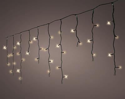 LUCI DI NATALE A TENDA 490 LED ORO CHIARO 20 MT CAVO NERO 8 GIOC
