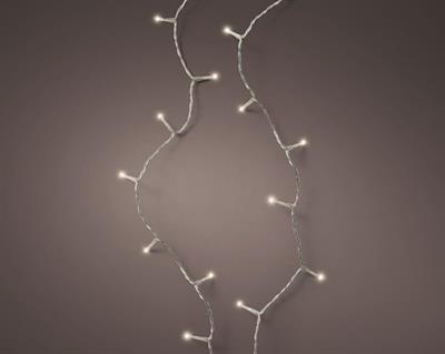 LUCI DI NATALE 48 LED BIANCO CALDO CAVO TRASP. 3,5 MT A BATTERIE