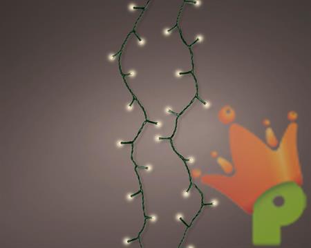 LUCI DI NATALE 192 LED BIANCO CALDO CAVO VERDE 14,3 MT A BATTERI
