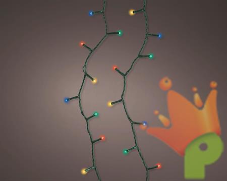 LUCI DI NATALE 192 LED MULTICOLOR CAVO VERDE 14,3 MT A BATTERIE