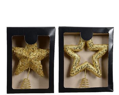 PUNTALE IN POLISTIROLO ORO GLITTER H.26X22X4,7 CM ASSORTITO
