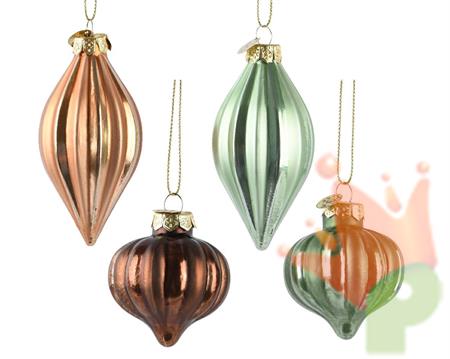 PENDENTE NATALIZIO IN VETRO COLORE ASSORTITO 6 CM 1 PZ