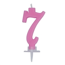 CANDELINA NUMERO 7 CERA ITALIC ROSA 7CM