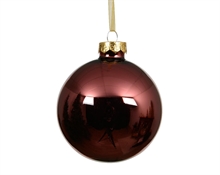 PALLINA DI NATALE IN VETRO BORDEAUX LUCIDO 15 CM