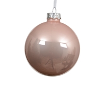 PALLINA DI NATALE IN VETRO ROSA CIPRIA LUCIDO 15 CM