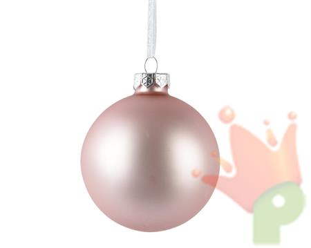 PALLINA DI NATALE IN VETRO ROSA CIPRIA OPACO 15 CM