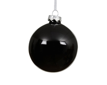 PALLINA DI NATALE IN VETRO NERO LUCIDO 15 CM