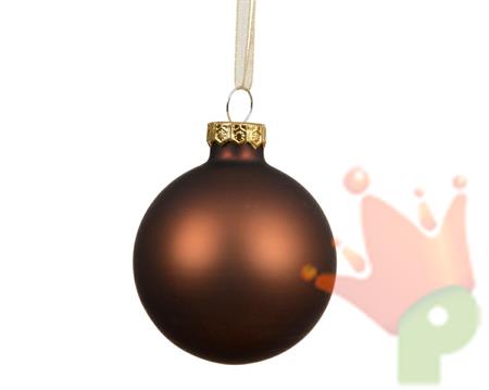 PALLINA DI NATALE IN VETRO MARRONE ESPRESSO OPACO 15 CM