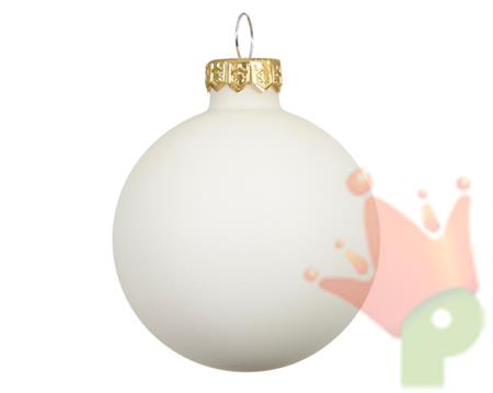 PALLINA DI NATALE IN VETRO BIANCO LANA OPACO 15 CM