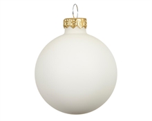 PALLINA DI NATALE IN VETRO BIANCO LANA OPACO 15 CM