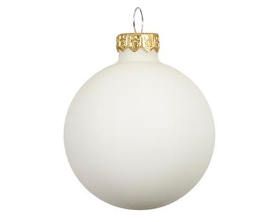 PALLINA DI NATALE IN VETRO BIANCO LANA OPACO 15 CM