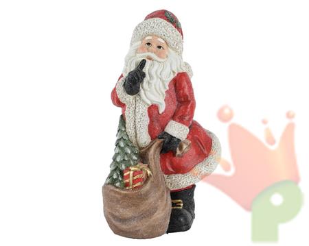 BABBO NATALE CON SACCO E REGALI IN TERRACOTTA H.60X30,5X35,5 CM