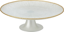ALZATA VETRO 28CM BIANCO/ORO