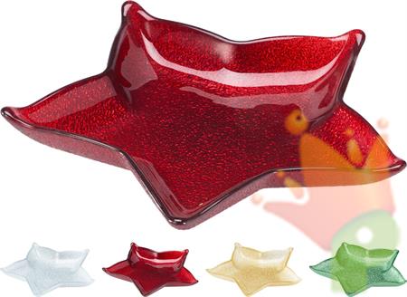 PIATTO VETRO STELLA 21 CM 1 COLORE ASSORTITO