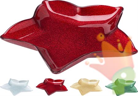 PIATTO VETRO STELLA 30 CM 1 COLORE ASSORTITO