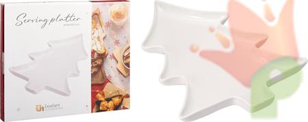 VASSOIO FORMA ALBERO DI NATALE IN PORCELLANA 34 CM