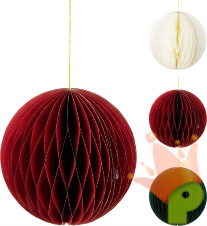 SFERA IN CARTA NIDO D'APE CON GLITTER 25 CM ASSORTITA
