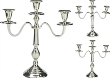 CANDELIERE 3 FUOCHI ALU 30 CM ASSORTITO
