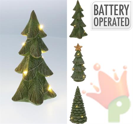 ALBERO DI NATALE VERDE LUMINOSO LED BIANCO CALDO 15 CM ASSORTITO