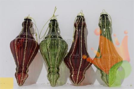 PENDENTE NATALIZIO IN VETRO 15 CM ASSORTITO