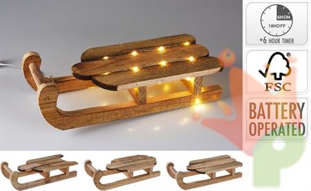 SLITTA LEGNO CON LED 30 CM ASSORTITA