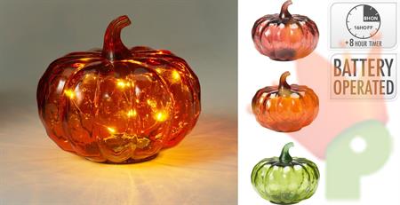 ZUCCA IN VETRO LED 15X13 CM ASSORTITA