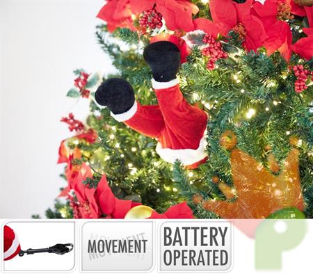 GAMBE BABBO NATALE CON MOVIMENTO 35 CM PER ALBERO