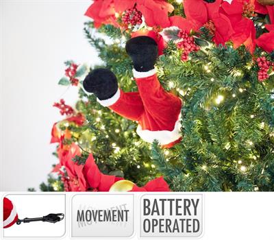 GAMBE BABBO NATALE CON MOVIMENTO 35 CM PER ALBERO