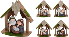 NATIVITA' IN LEGNO E RESINA 15 CM ASSORTITA