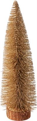 ALBERO ORO CON BASE IN LEGNO 35 CM