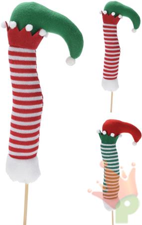 PICK GAMBA ELFO PER ALBERO DI NATALE 56 CM ASSORTITA